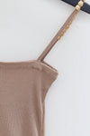 BASERANGE Ribbed Cotton Needle Tank Top TONI and TOTV Collection Made in Portugal TOTV-RC-AU23-TSM Dehydrated Beige TONI